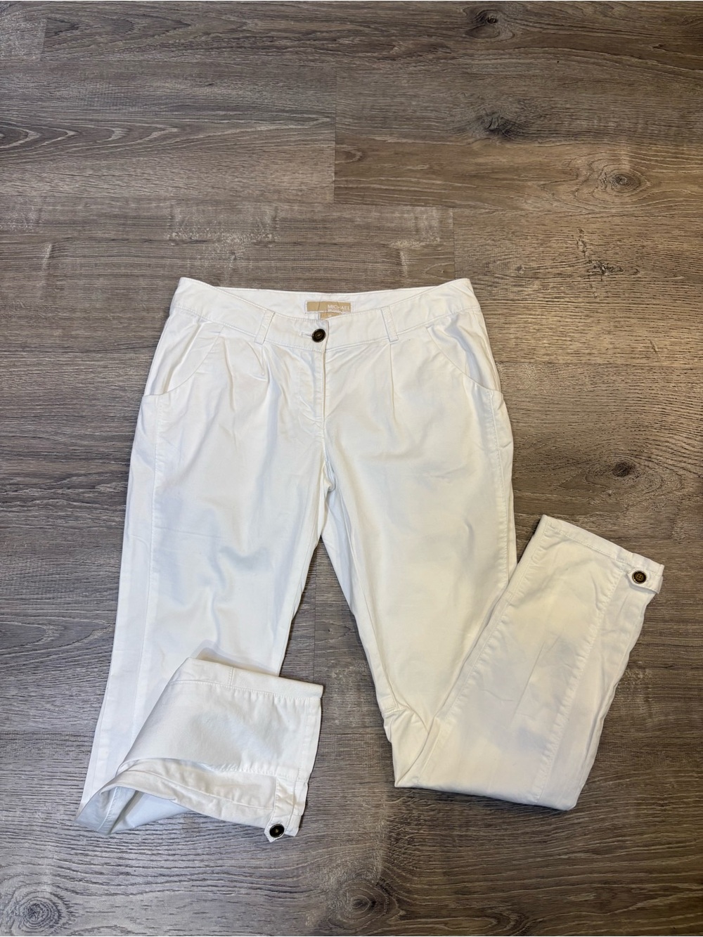 Michael Kors White Pants with Button Closure Size 2